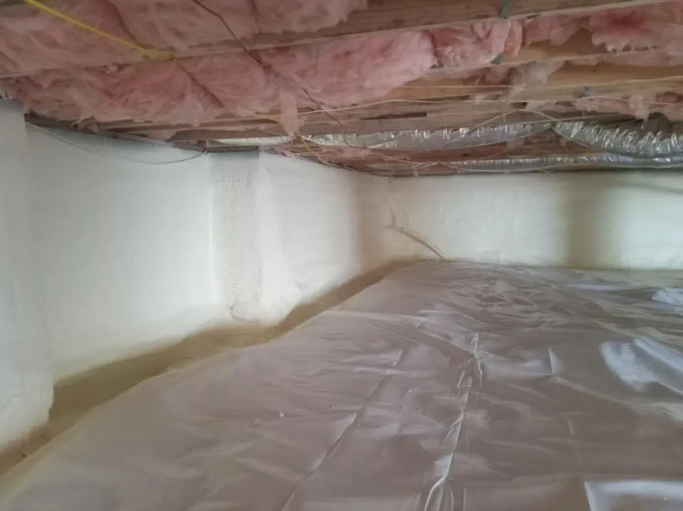Crawl space encapsulation with closed-cell spray foam for Commercial Roof Restoration in Culver City